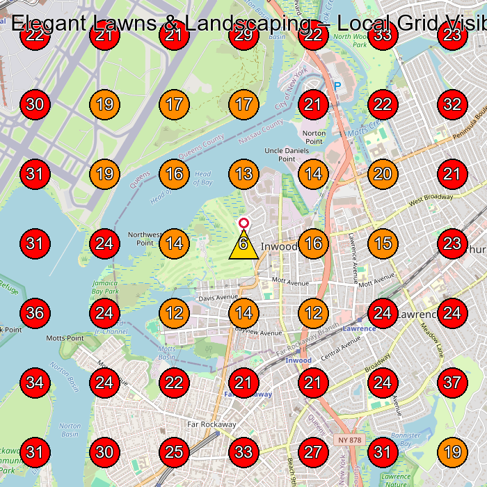 Elegant Lawns & Landscaping GeoGrid visibility map for Landscape Designer in Inwood